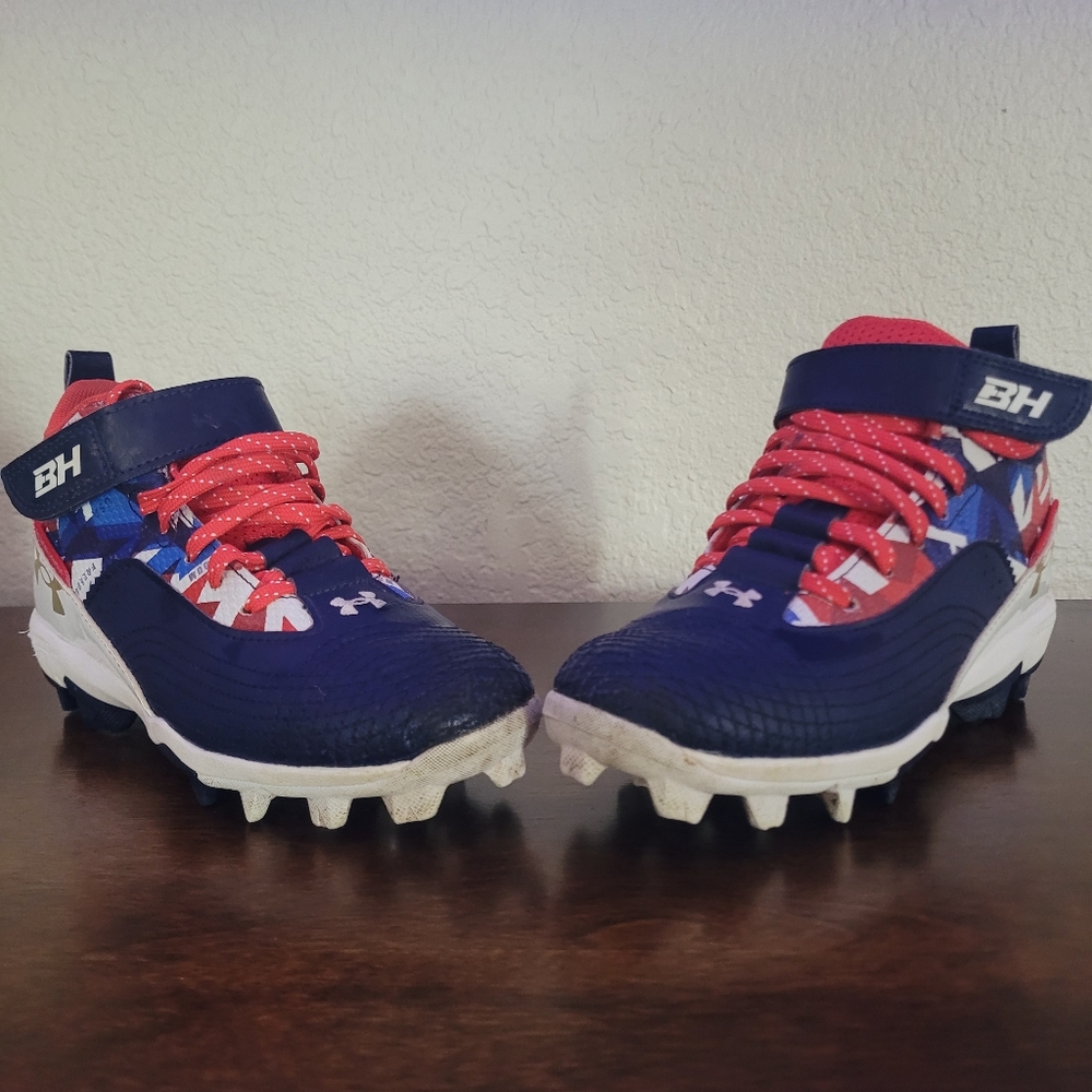Under Armour Kids' Blue and Red Athletic Shoes